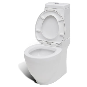Toilette und Bidet Set Weiß Keramik