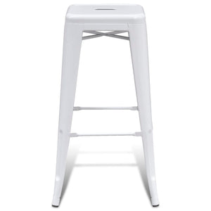 Barhocker 2 Stk. Weiß Stahl