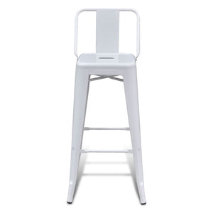 Barhocker 2 Stk. Weiß Stahl