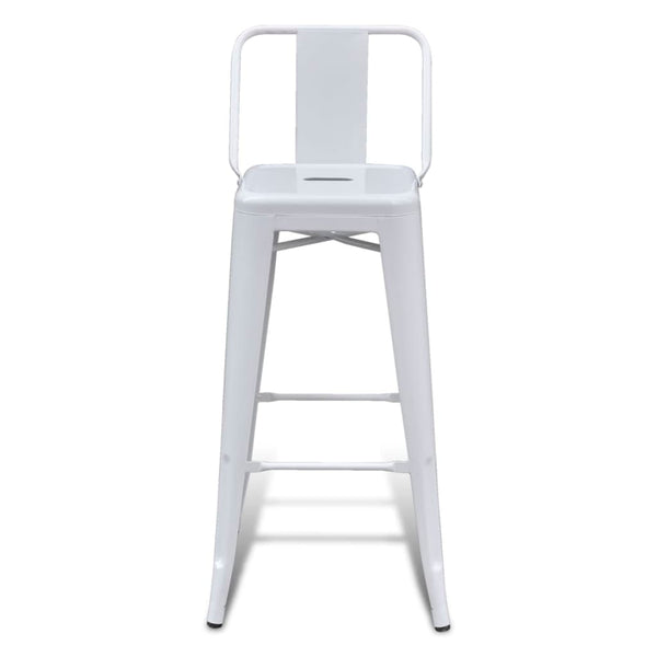 Barhocker 2 Stk. Weiß Stahl