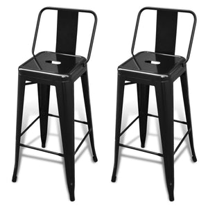 Barhocker 2 Stk. Schwarz Stahl
