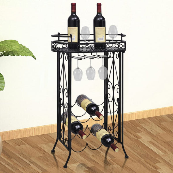 Weinregal für 9 Flaschen mit Glashalter