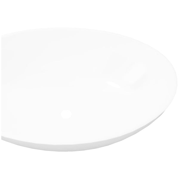 Luxus Keramik Waschbecken Oval Weiß 40 x 33 cm