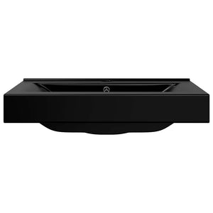 Luxus-Waschbecken Keramik Rechteckig Schwarz mit Hahnloch 60x46 cm