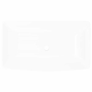 Keramik Waschtisch Waschbecken Rechteckig Weiß 71 x 39 cm