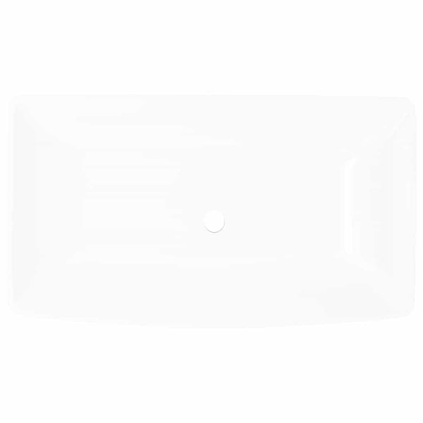 Keramik Waschtisch Waschbecken Rechteckig Weiß 71 x 39 cm
