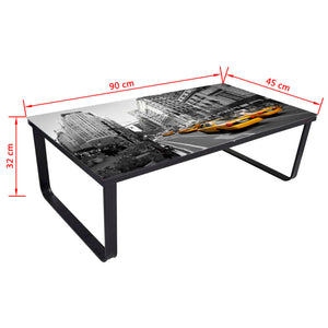 vidaXL Table basse rectangulaire avec plateau en verre