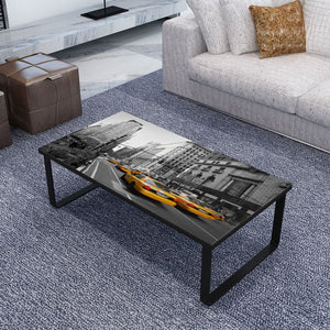 vidaXL Table basse rectangulaire avec plateau en verre
