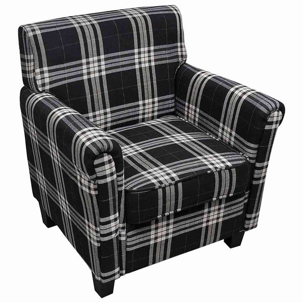vidaXL Fauteuil avec coussin de siège Tissu Noir
