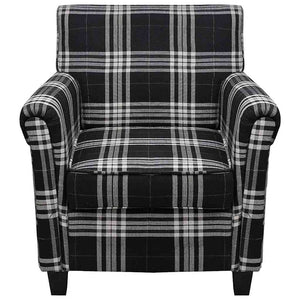 vidaXL Fauteuil avec coussin de siège Tissu Noir