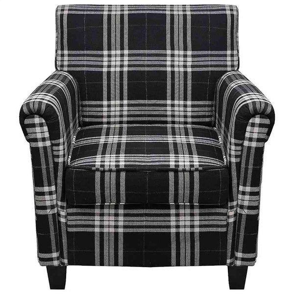vidaXL Fauteuil avec coussin de siège Tissu Noir