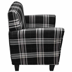 vidaXL Fauteuil avec coussin de siège Tissu Noir