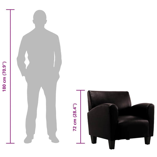 vidaXL Fauteuil marron foncé en similicuir