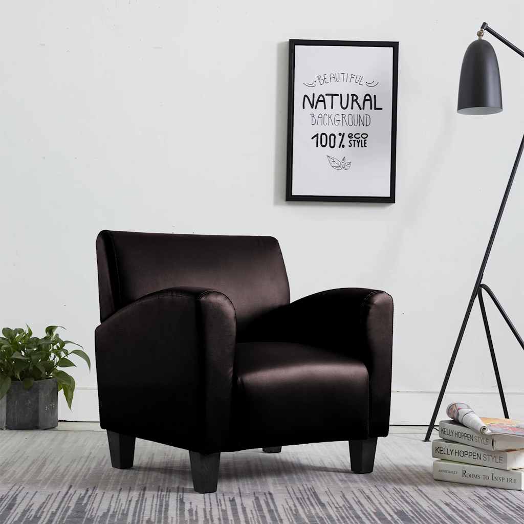 vidaXL Fauteuil marron foncé en similicuir