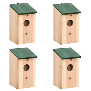 Holz Vogelhäuser 4er Set 12x12x22cm