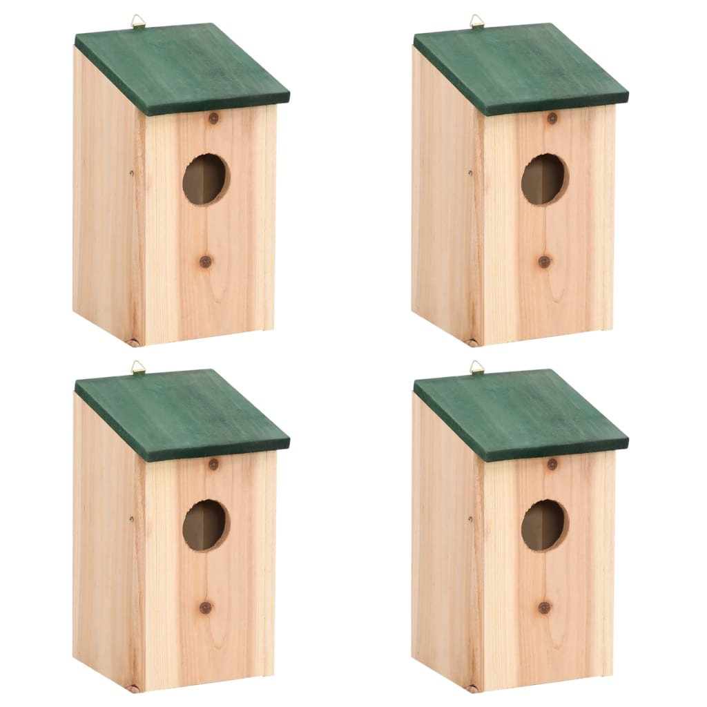 Holz Vogelhäuser 4er Set 12x12x22cm