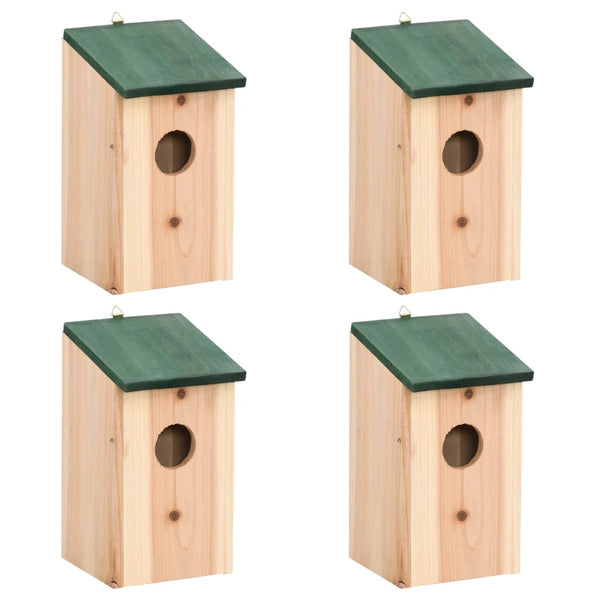 Holz Vogelhäuser 4er Set 12x12x22cm