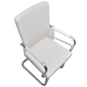 Freischwinger 2er Set Weiß Kunstleder