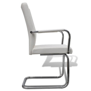 Freischwinger 2er Set Weiß Kunstleder