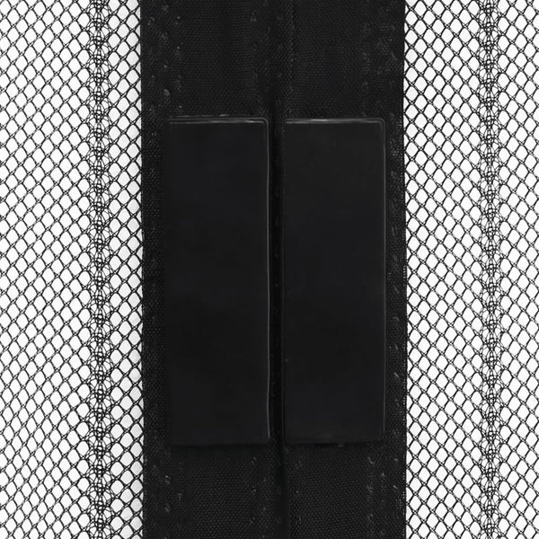 Magnet Fliegengitter Türvorhang 2er-Set Schwarz
