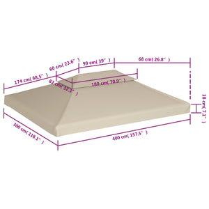 Pavillon Dachplane Beige 3x4 m