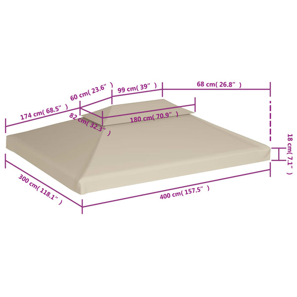 Pavillon Dachplane Beige 3x4 m
