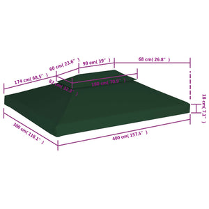 Pavillon Dachplane Grün 3x4 m