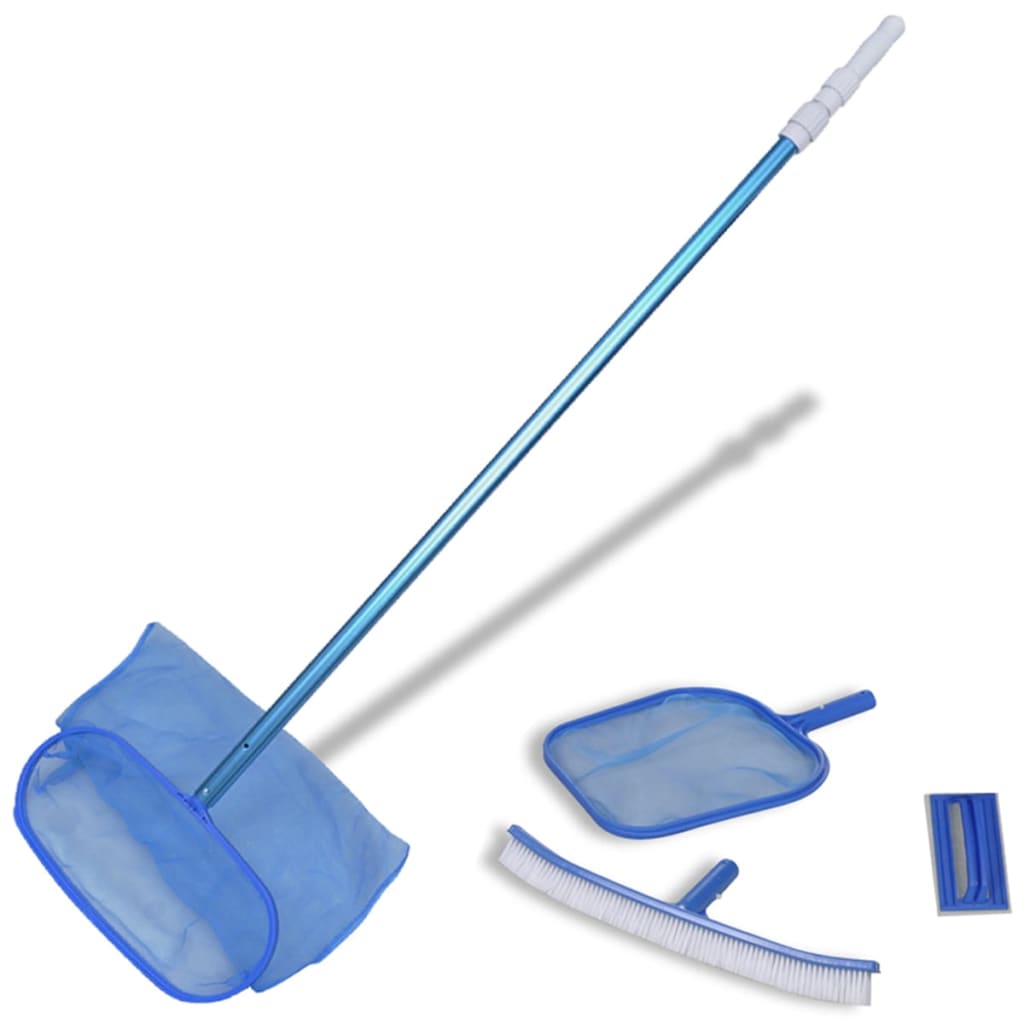 Pool Reinigungsset mit Bürste, Kescher & Teleskopstange