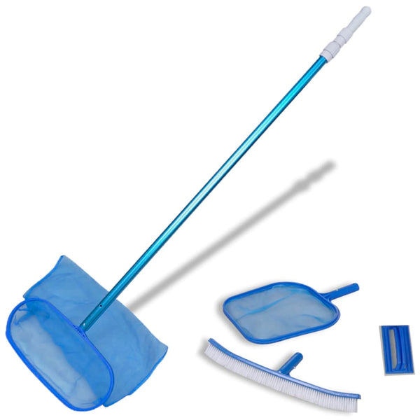 Pool Reinigungsset mit Bürste, Kescher & Teleskopstange