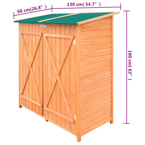 vidaXL Large Wooden Tool Shed