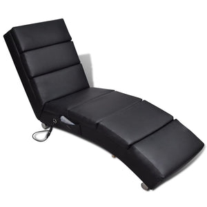 Massage Chaiselongue Schwarz Kunstleder