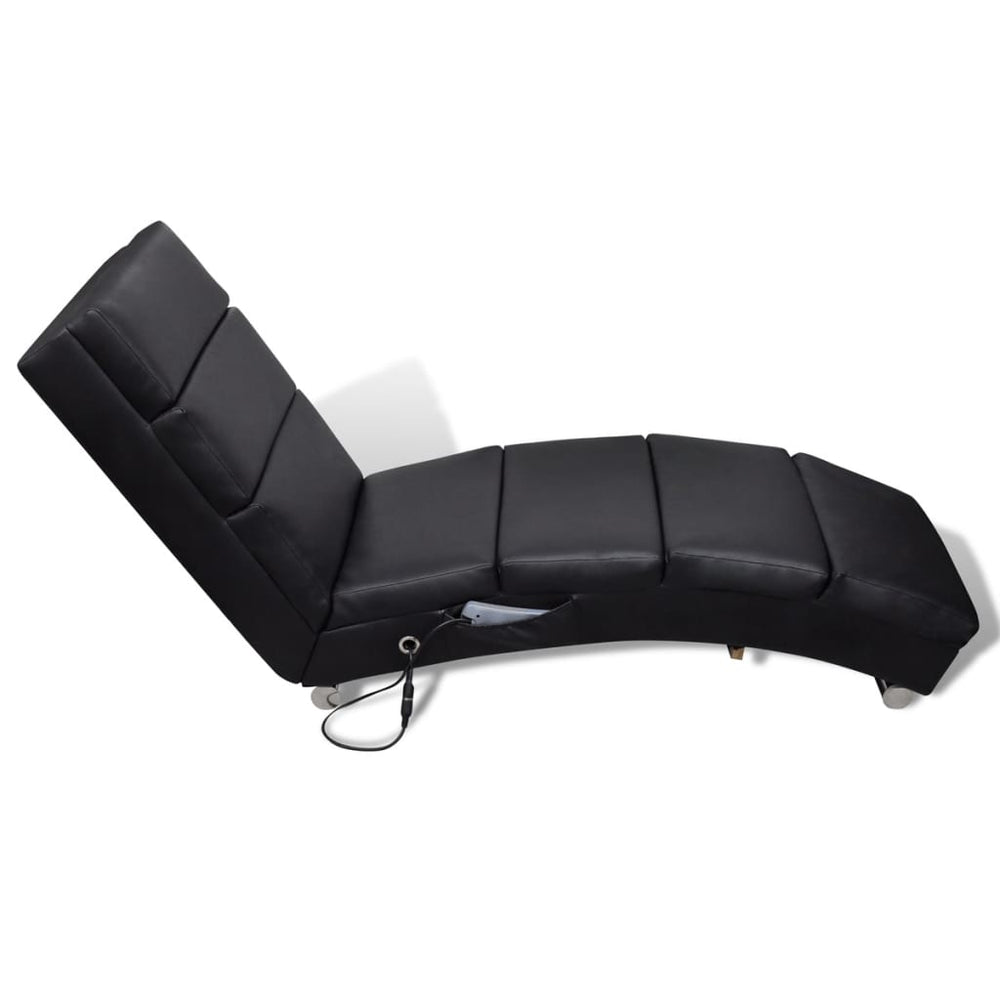 Massage Chaiselongue Schwarz Kunstleder