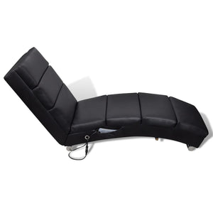 Massage Chaiselongue Schwarz Kunstleder