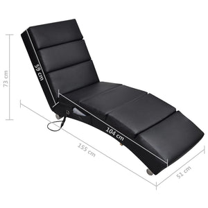 Massage Chaiselongue Schwarz Kunstleder