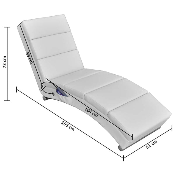 Massage-Chaiselongue Weiß Kunstleder