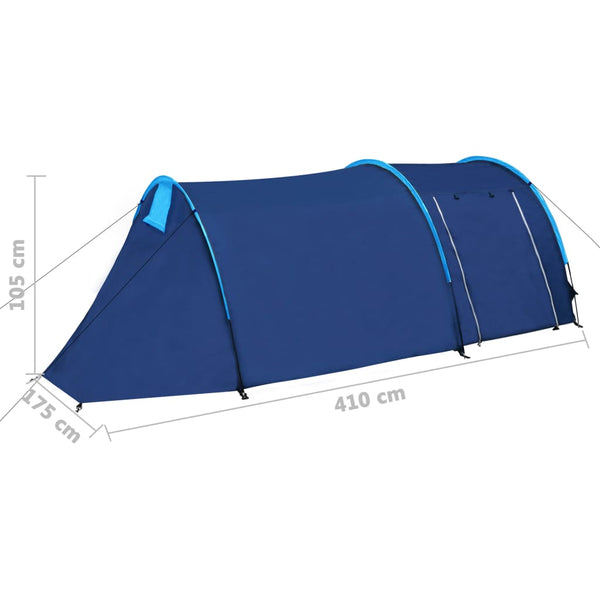 4-Personen Campingzelt Marineblau/Hellblau