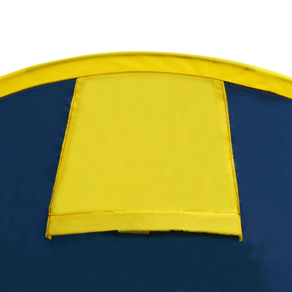 4-Personen Campingzelt Marineblau/Gelb
