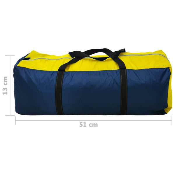 4-Personen Campingzelt Marineblau/Gelb