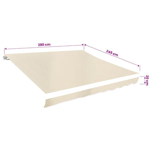 Markisenbespannung Canvas Creme 3 x 2,5 m (ohne Rahmen)