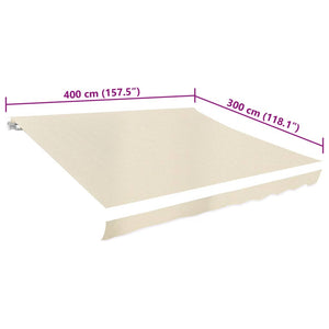 Markisenbespannung Canvas Creme 4x3 m (ohne Rahmen)