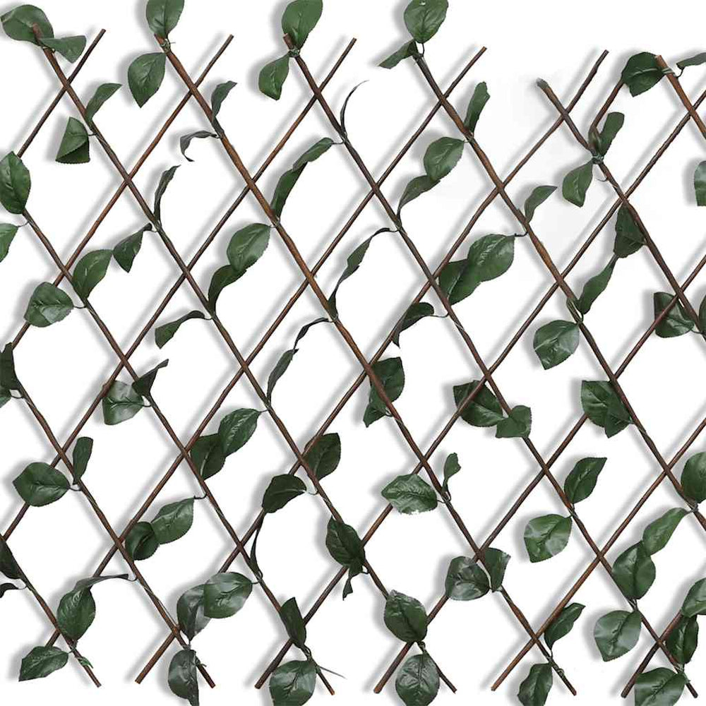 vidaXL Willow Trellis 5 pcs with Artificial Leaves 180x90 cm