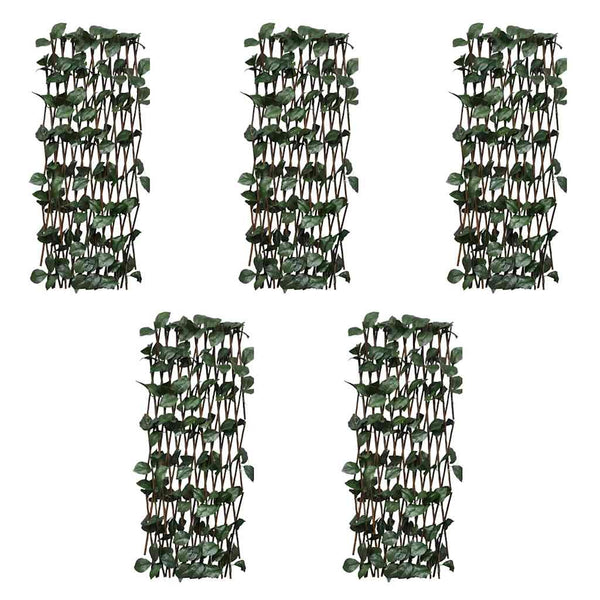 Weidengitter 5 Stk. mit künstlichen Blättern 180×90 cm