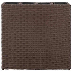 vidaXL Jardinière surélevée de jardin à 4 pots en polyrotin marron