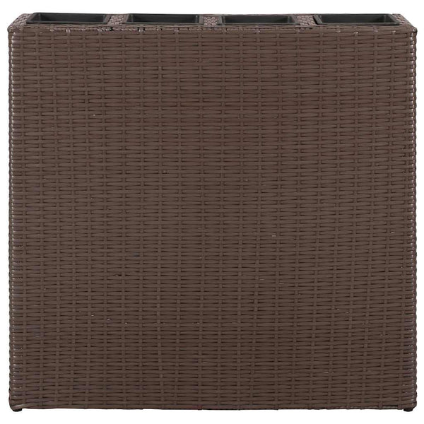 vidaXL Jardinière surélevée de jardin à 4 pots en polyrotin marron