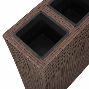 vidaXL Jardinière surélevée de jardin à 4 pots en polyrotin marron