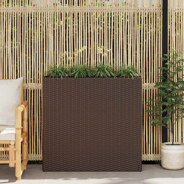 vidaXL Jardinière surélevée de jardin à 4 pots en polyrotin marron