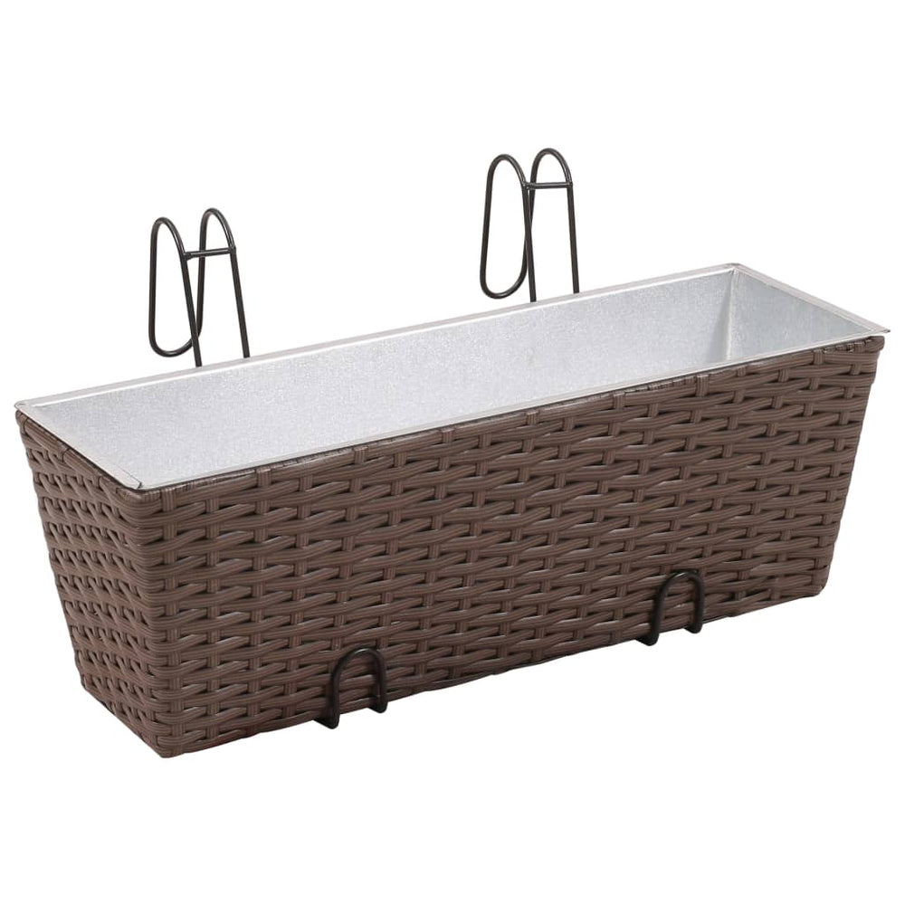 2 x Pot de fleurs jardinière cache-pot bac à plantes marron 50 cm