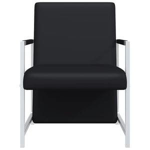 Sessel mit Verchromten Beinen Schwarz Kunstleder