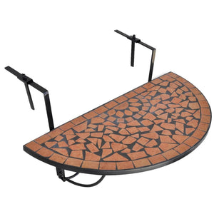 vidaXL Table de balcon suspendue Mosaïque terre cuite