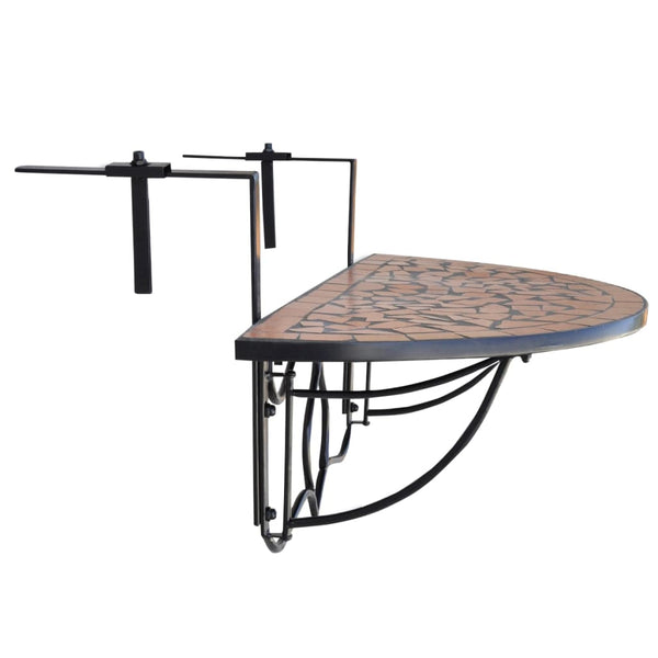vidaXL Table de balcon suspendue Mosaïque terre cuite